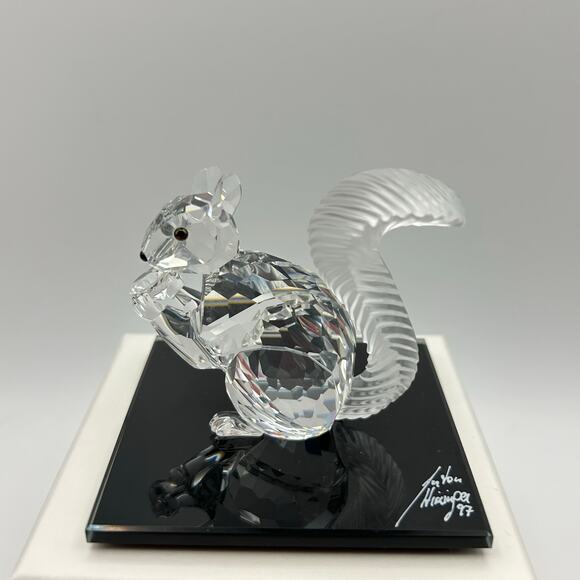 Swarovski 10-Year Jubilee Squirrel 1997 Crystal Figurine w/ Base & Box - Picture 14 of 16